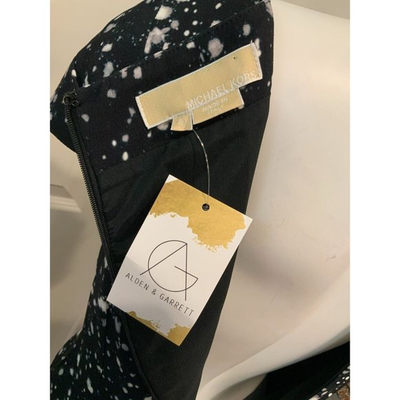 Michael Kors Collection Black & White Splatter Pattern Dress, Size 8 - Picture 8 of 8